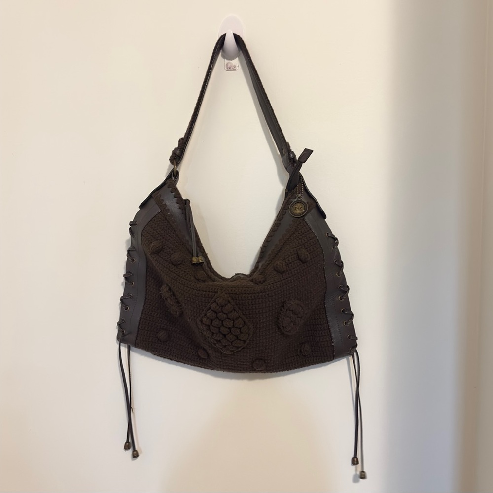 The Sak - Boho Brown Knit Shoulder Bag